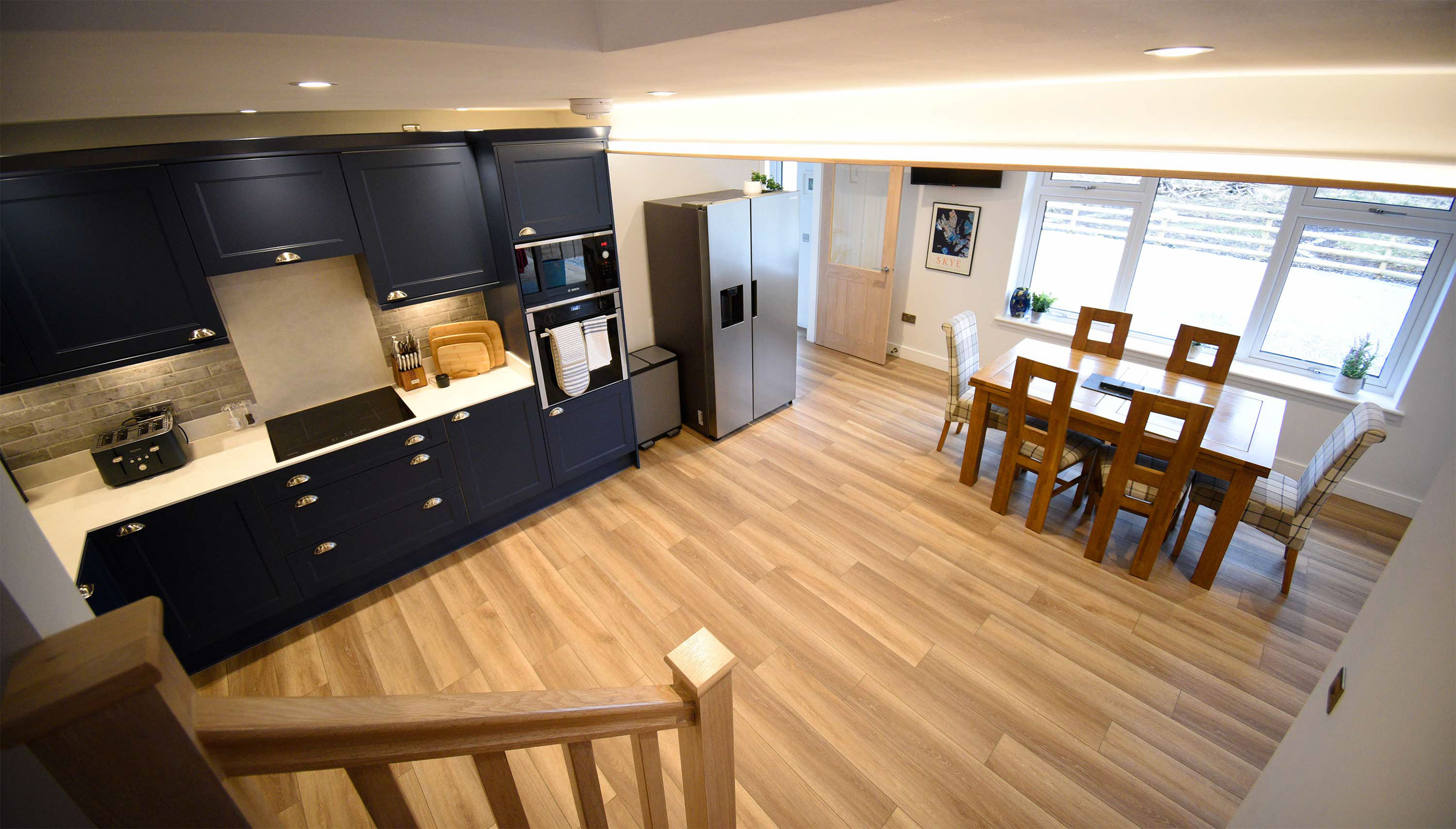 Our self catering accommodation near Portree contains an open plan kitchen dining room