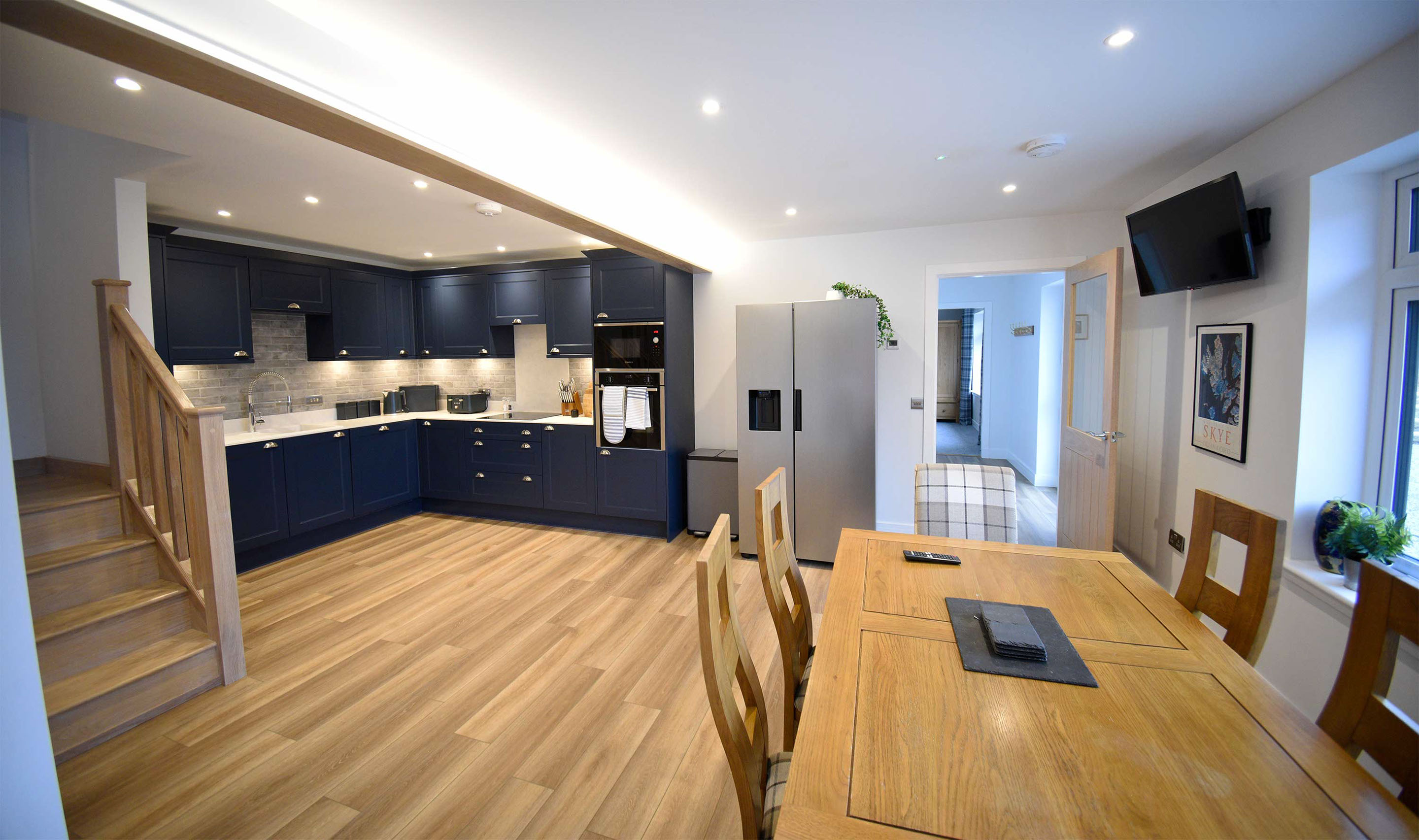 Contact The Old Workshop self catering accommodation and enjoy open plan kitchen dining room